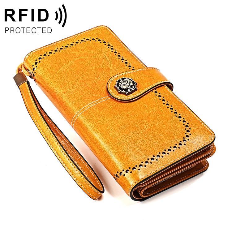 Large Capacity RFID Wallet Clutch for Women with Card Slots