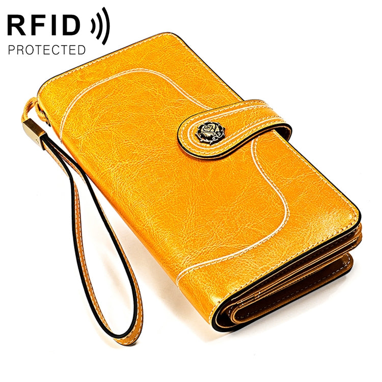 Large Capacity Anti-Magnetic RFID Wallet Clutch for Women