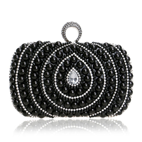 Borsa a mano con perle per feste da banchetto alla moda da donna