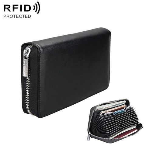 Pacchetto passaporto in vera pelle stile lungo antimagnetico RFID di grande capacità / Pacchetto multifunzionale e con molti slot per carte