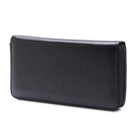 902 Borsa per cellulare con portafoglio a mano di grande capacità con texture Litchi RFID antimagnetica con slot per carte