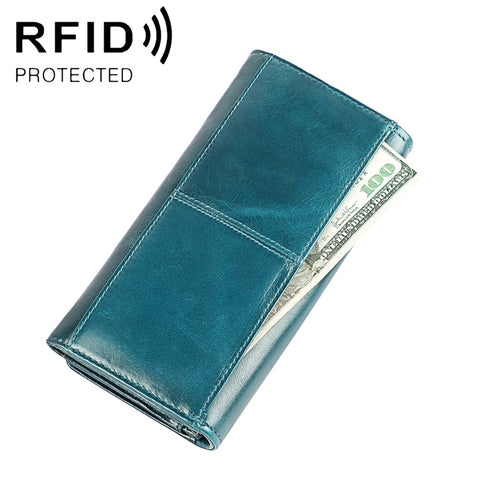 3559 Portafoglio da donna in pelle primo fiore retrò con cerniera multifunzione antimagnetica RFID - Novalix Store