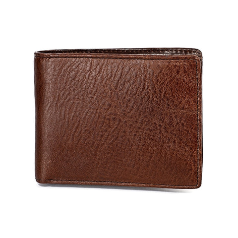 8018 Portefeuille en peau avec texture Crazy Horse à la mode rétro RFID antimagnétique pour hommes et femmes, 8018