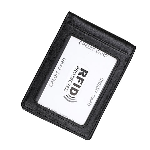 9037 Portefeuille en peau avec texture Crazy Horse RFID antimagnétique pour homme et femme