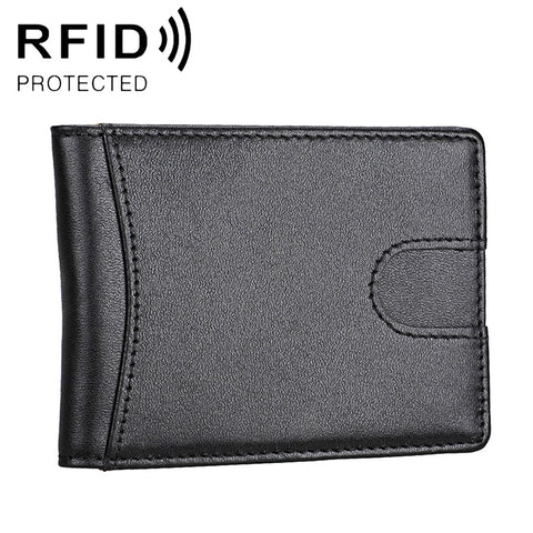9601 Porte-monnaie en peau avec texture Mini Crazy Horse RFID antimagnétique, 9601