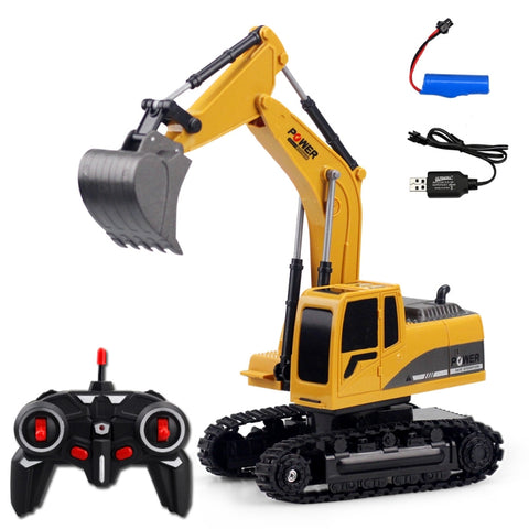 Escavatore Telecomandato in Metallo 1/24 RC con 6 Canali e Ricarica