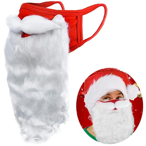 Maschera di cotone antipolvere con barba di Babbo Natale Ornamenti natalizi divertenti da vestire, Cotton Mask