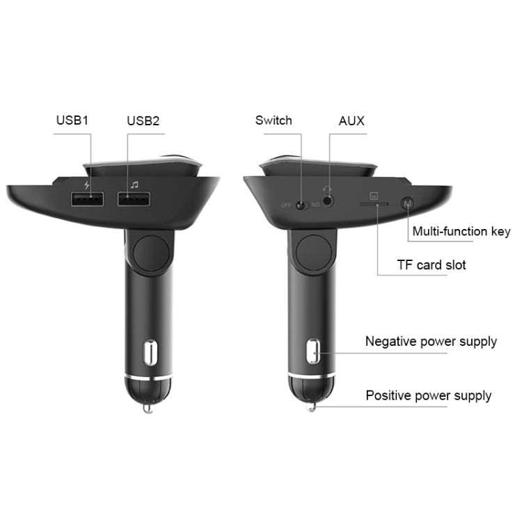 Wireless Bluetooth Car Kit with Dual USB Charger & FM