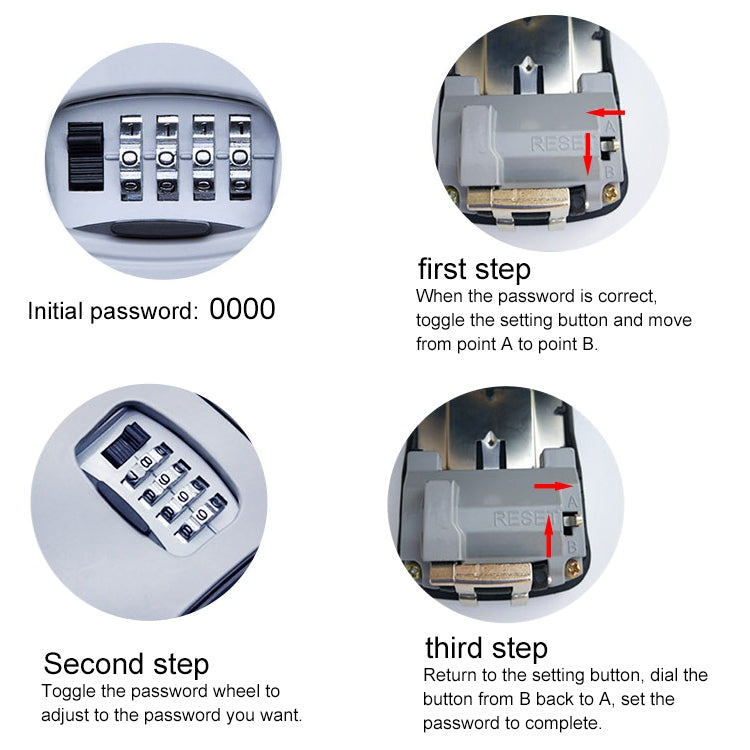 Grande scatola di immagazzinaggio in metallo con serratura con password Cassetta di sicurezza per villa Cassetta di sicurezza per armadietto a muro