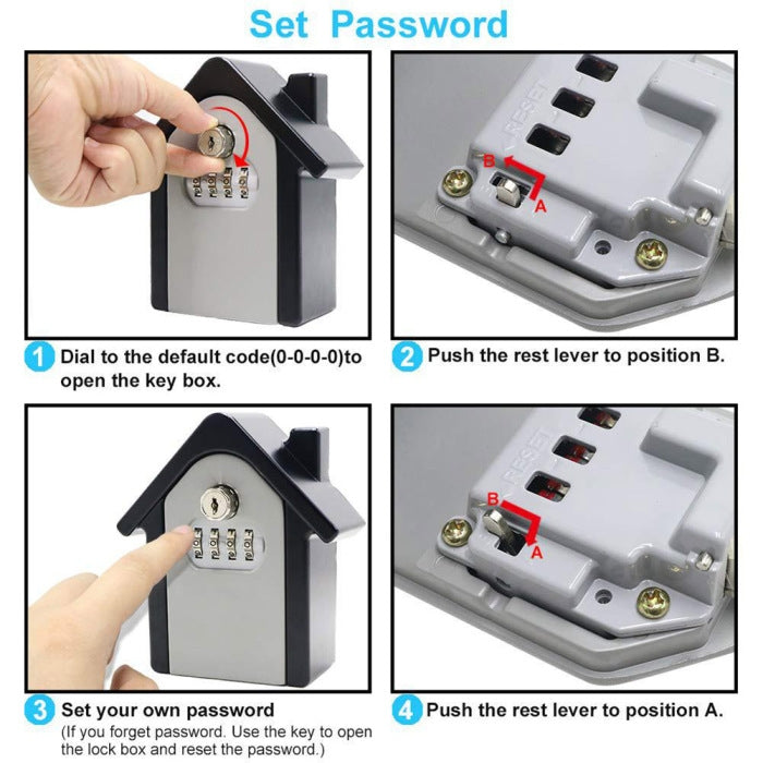 Hut Shape Security Box with Key for Safe Password Storage
