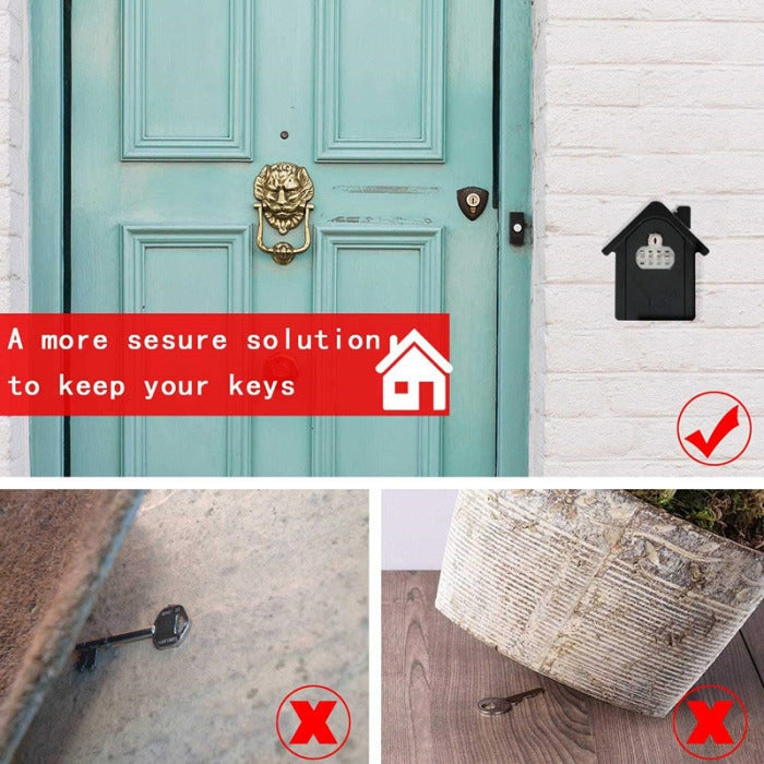 Hut Shape Security Box with Key for Safe Password Storage
