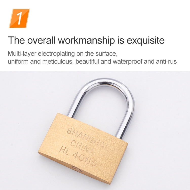Copper Padlock Small Lock, Style: Long Lock Beam, 40mm Open, Long, 40mm Open