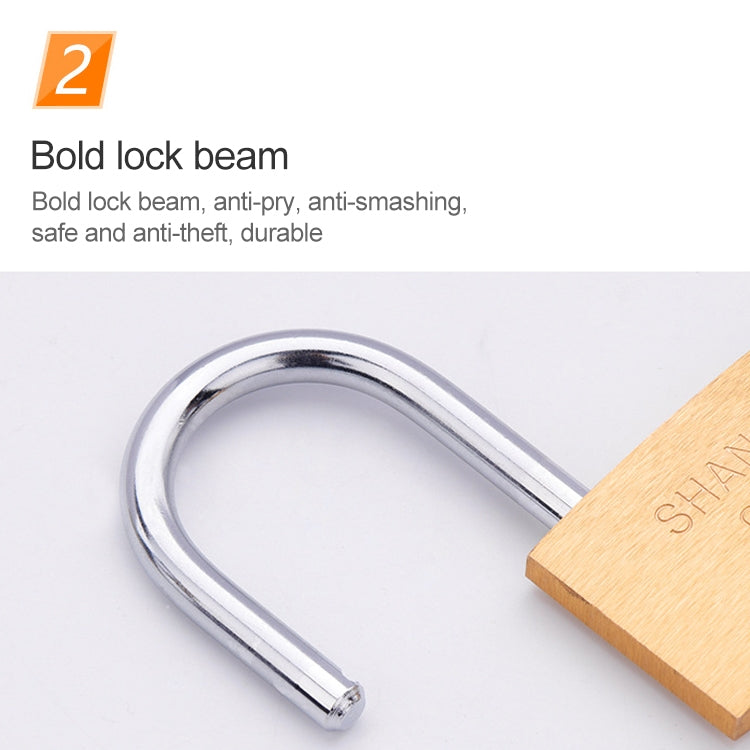 Copper Padlock Small Lock, Style: Long Lock Beam, 50mm Open, Long, 50mm Open