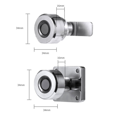 T22F Micro USB Ricarica in lega di zinco Smart bilaterale aperto serratura per cassetti con impronte digitali, Bilateral Open Fingerprint