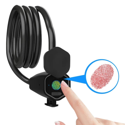 W16 IP65 Blocco impronte digitali impermeabile Corda in acciaio Antifurto Blocco per auto elettrica Blocco elettronico APP Bluetooth, W16 Bluetooth + Fingerprint