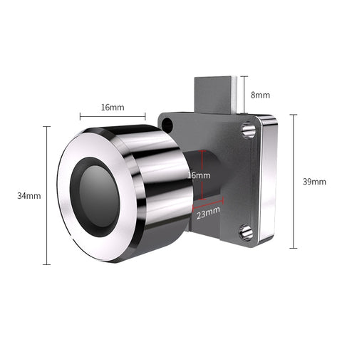 T21FB Micro USB ricarica impronta digitale intelligente in lega di zinco + serratura per armadietto con serratura a cassetto aperto singolo Bluetooth, Single Open Fingerprint + Bluetooth