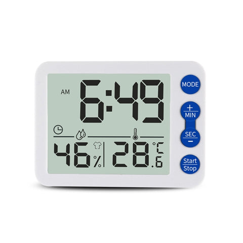 TS-9606-WR Misuratore di umidità della temperatura con timer allarme a schermo grande (bianco rosso)