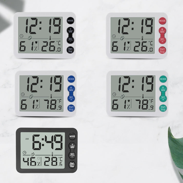 TS-9606-WR Misuratore di umidità della temperatura con timer allarme a schermo grande (bianco rosso)