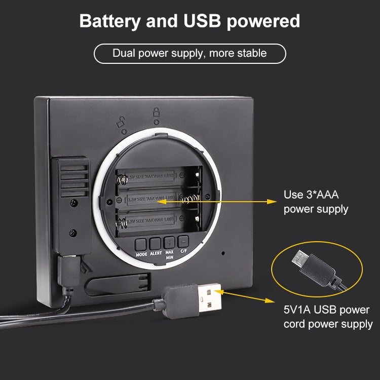TS-WP10-W Orologio da parete impermeabile per bagno, timer, termometro domestico, igrometro, TS-WP10-W, TS-WP10-B
