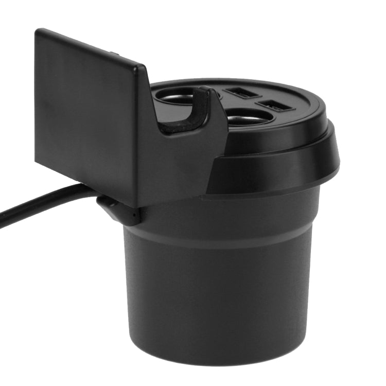 Dual USB Car Charger with Holder - 5V 1A & 2.4A Ports