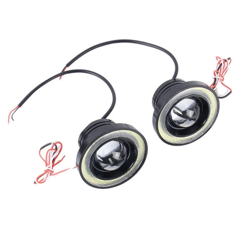 Fendinebbia per auto Angel Eyes da 3,5 pollici DC 12V 10W 900LM 7000K (luce bianca + luce bianca), 3.5 inch