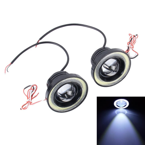 Fendinebbia per auto Angel Eyes da 3,5 pollici DC 12V 10W 900LM 7000K (luce bianca + luce bianca), 3.5 inch