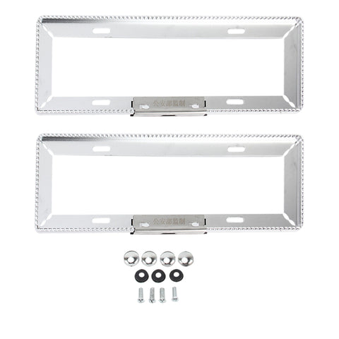 2 pz. Cornici per targa per auto Car Styling Cornice per targa universale Accessori per auto porta targa, Aluminum Alloy License Plate Frame