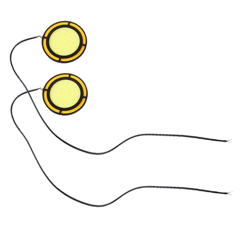 Lampada LED DRL 12V 10W 6000K - Doppia Circolare (Bianco + Giallo) - 2 Pezzi per Auto