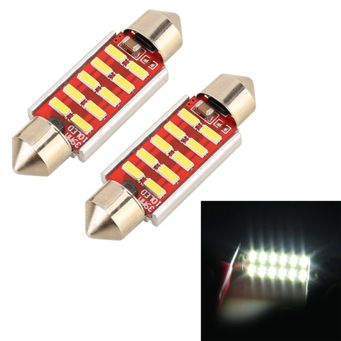 2 PZ DC 12V 2W 39MM 4014 Porta bicuspide Nessuna decodifica Lampada da lettura a cupola per auto Lampada da lettura a LED con 10 luci a LED, 39MM - Novalix Store
