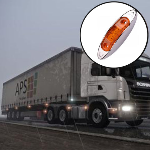 Indicatori di Direzione Laterali LED Gialli per Auto, Camion e Rimorchi - Confezione da 10