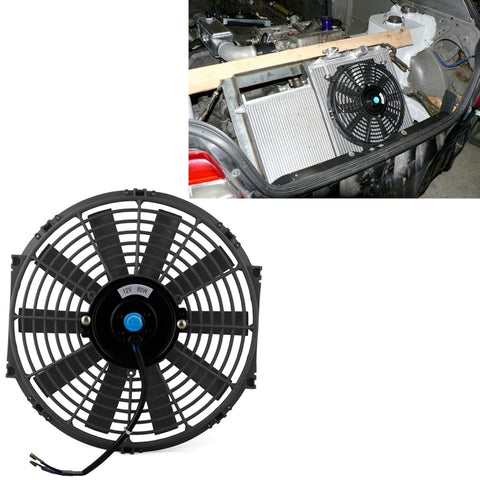 Ventola di raffreddamento per auto 12V 80W - 12 pollici - Alta potenza - Ventilatore automatico - Mini condizionatore d'aria per auto - Disponibile in rosso, blu e nero.