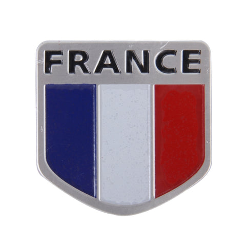 Autocollant décoratif distinctif pour voiture en métal en forme d'écusson, dimensions : petit, drapeau italien 2, drapeau italien 1, drapeau français.