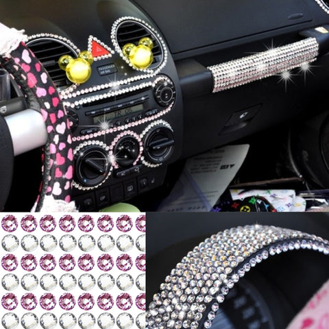 Decorazione con diamanti in cristallo glitterato da 4 mm/adesivo con strass brillanti per adesivi per auto e ornamenti per telefoni cellulari