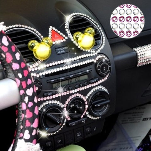 Decorazione con diamanti in cristallo glitterato da 4 mm/adesivo con strass brillanti per adesivi per auto e ornamenti per telefoni cellulari