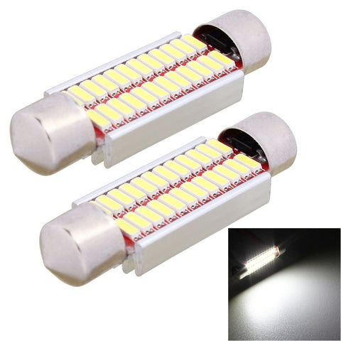 Luce Targa Auto 41mm 2W 240LM 24 LED SMD 4014 - 2 Pezzi, Senza Errori