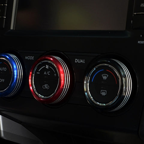 Custodia per manopola del condizionatore d'aria in alluminio per auto da 3 pezzi per Subaru, For Subaru(Black), For Subaru(Gold), For Subaru(Blue), For Subaru(Red), For Subaru(Silver)