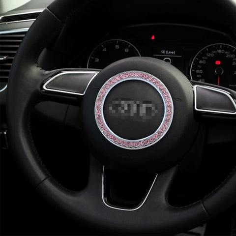 Anneau décoratif universel pour volant en aluminium pour voiture avec diamant pour système Start Stop Engine, universel
