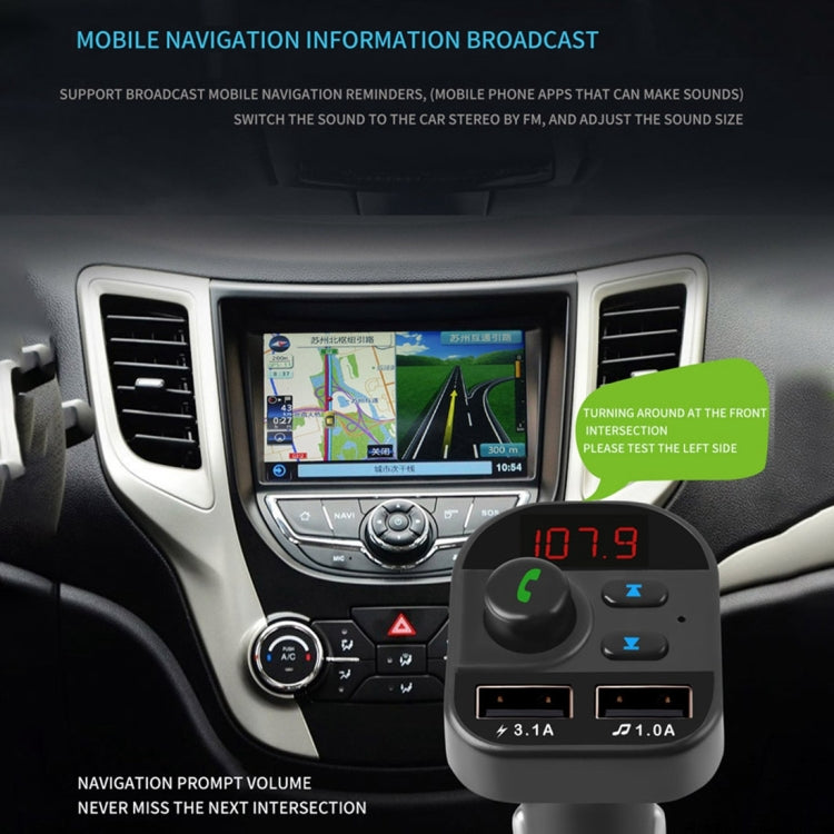 Bluetooth FM Transmitter 805E with Dual USB Charging &