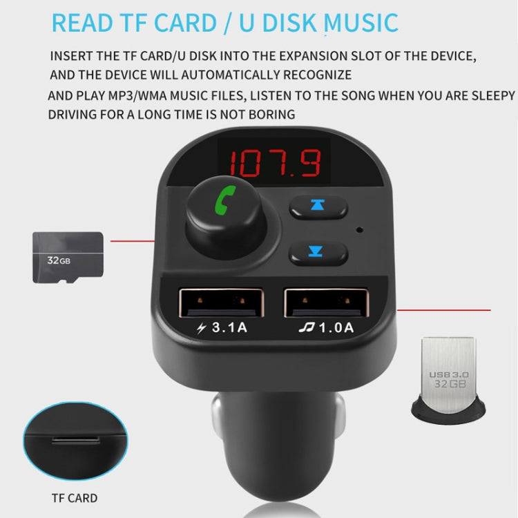 Bluetooth FM Transmitter 805E with Dual USB Charging &