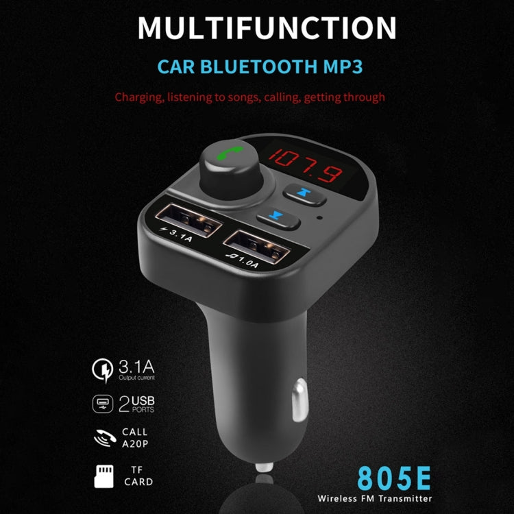 Bluetooth FM Transmitter 805E with Dual USB Charging &