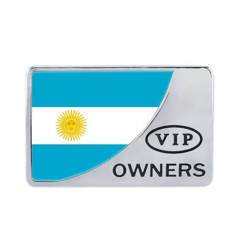 Adesivo decorativo in metallo VIP a forma retangolare con bandiera Argentina per auto universale, Drapeau de l'Argentine (Or), Drapeau de l'Argentine (Argent)