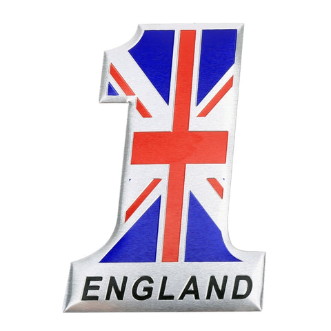 Autocollant décoratif en métal en forme de bande universelle pour voiture du Royaume-Uni, numéro 1, drapeau britannique en forme de numéro 1