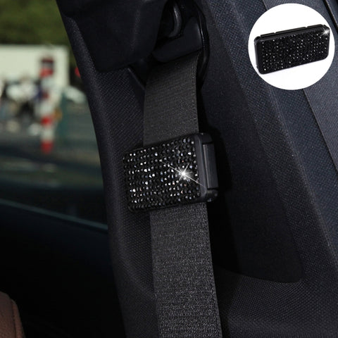 Regolatore di serraggio del fissatore di clip in cristallo per cinture di sicurezza per auto, Crystal Black, Crystal Colour, Crystal Pink, Crystal Blue, Crystal Red, Crystal White