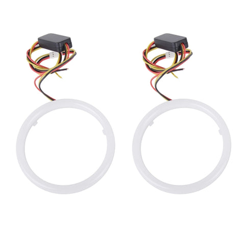 2 pezzi da 2,5 pollici 3 W luce bianca + luce gialla per auto Angel Eyes, DC 12 V Lunghezza cavo: 50 cm, 2.5inch