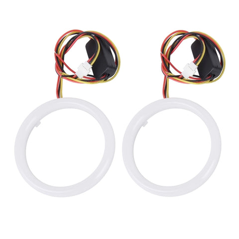Set di 2 Angel Eyes 3 Pollici Luce Bianca e Gialla per Auto - DC 12V,