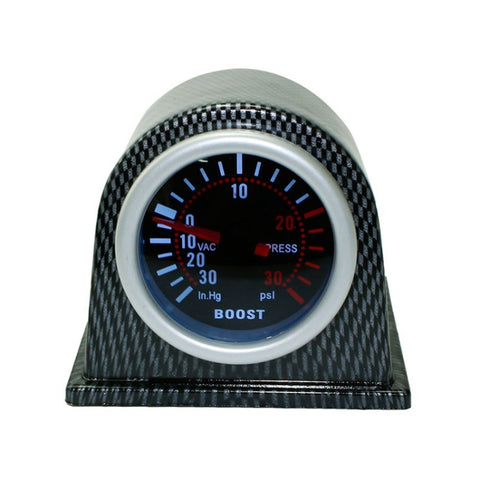 Indicateur turbo boost à lumière blanche LED modifiée pour voiture universelle de 52 mm 12 V, lumière blanche
