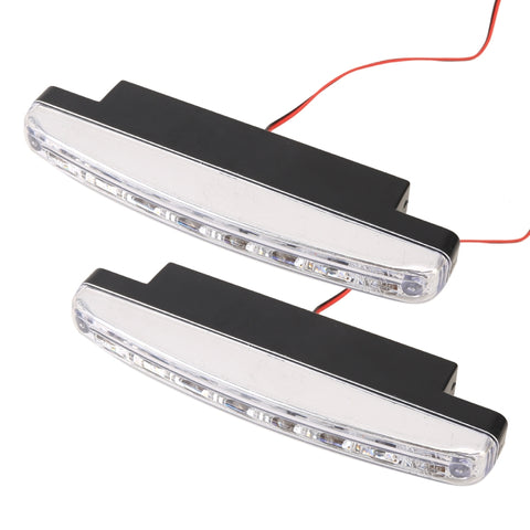 1 paio DC9-16V 2W 120LM 7000K 8 SMD-5050-LED circolari per auto DRL e luci di svolta, 2W 120LM 7000K