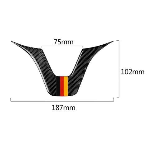 Adesivo decorativo per volante in fibra di carbonio con bandiera tedesca per auto per Mercedes-Benz, Steering Wheel (German Flag A)