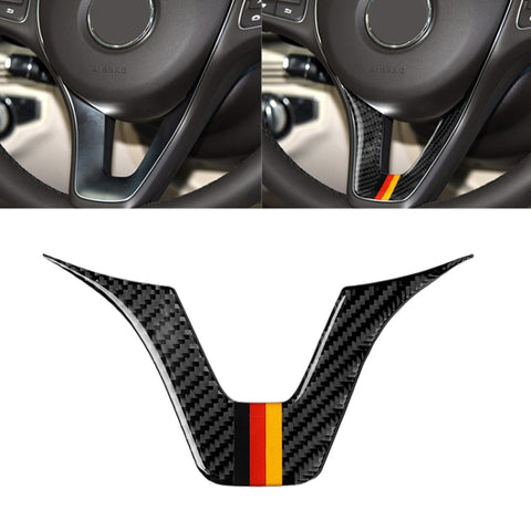 Adesivo decorativo per volante in fibra di carbonio con bandiera tedesca per auto per Mercedes-Benz, Steering Wheel (German Flag A)