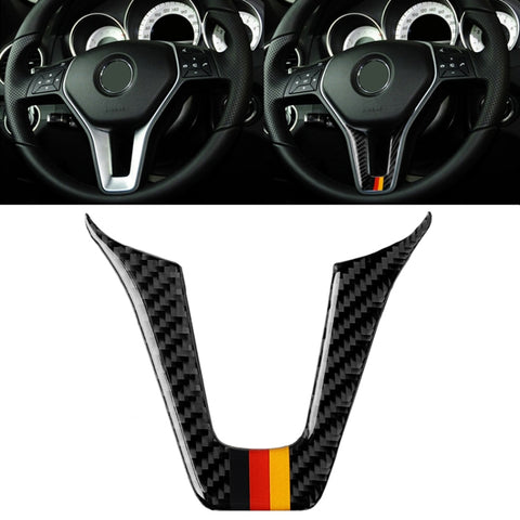 Adhésif décoratif pour volant en fibre de carbone avec bande tedesca pour voiture Mercedes-Benz, volant (drapeau allemand)